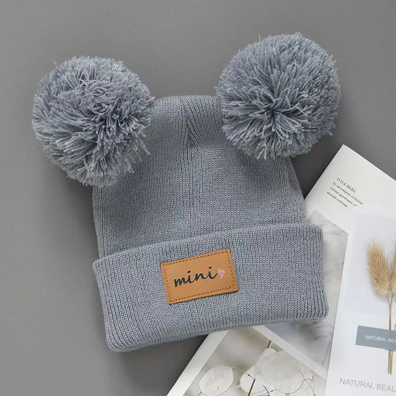 Bonnet d'Hiver pour Bébé - Tuque Tricotée avec Pompon pour Filles et Garçons
