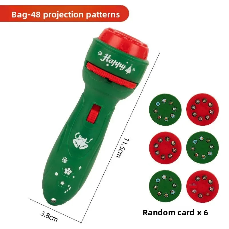 Projecteur LED de Noël - Lampe Torche avec 24 Motifs Festifs pour Enfants