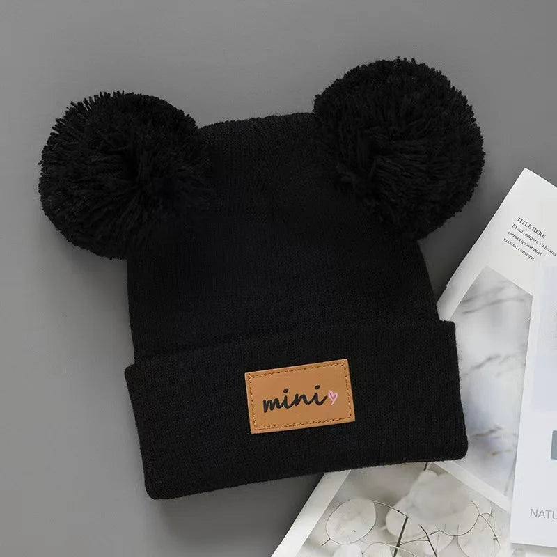 Bonnet d'Hiver pour Bébé - Tuque Tricotée avec Pompon pour Filles et Garçons