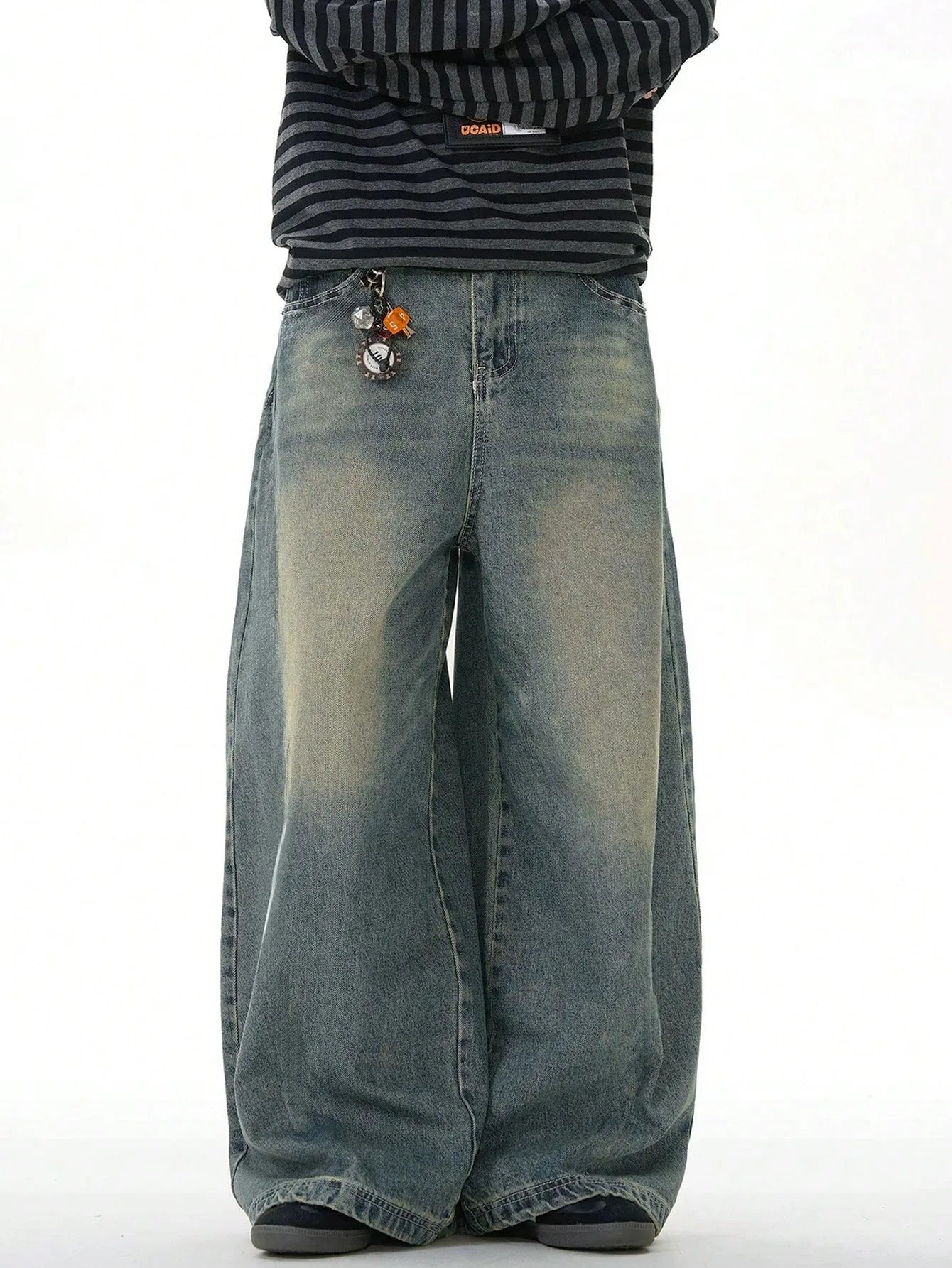 Jean Homme Coupe Large Droite - Style Américain Bleu Marine