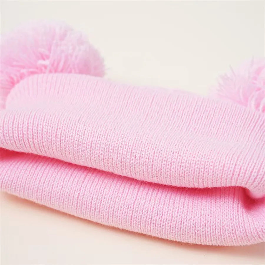 Bonnet d'Hiver pour Bébé - Tuque Tricotée avec Pompon pour Filles et Garçons