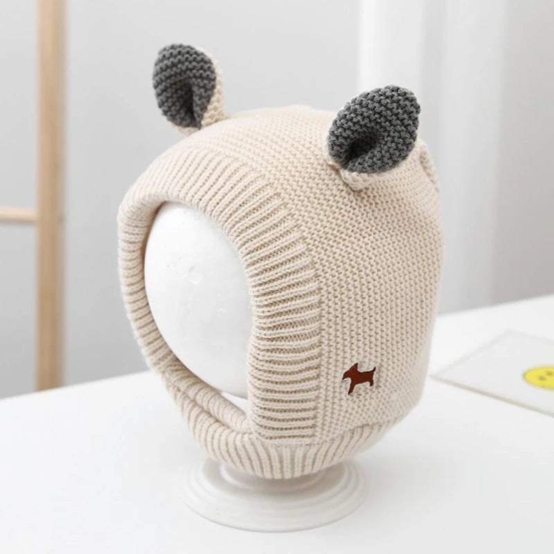 Bonnet Tricoté pour Bébé - Tuque d'Hiver Mignonne pour Nouveau-né Garçon et Fille