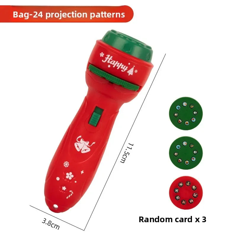 Projecteur LED de Noël - Lampe Torche avec 24 Motifs Festifs pour Enfants