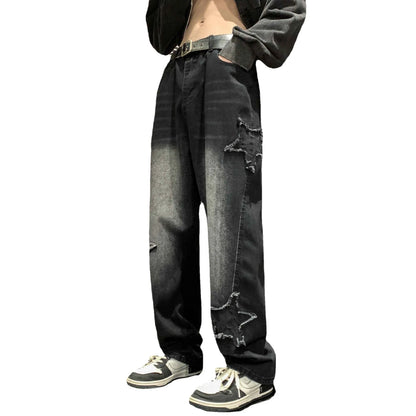 Jean Homme Hip Hop Taille Haute - Pantalon Large Street Wear