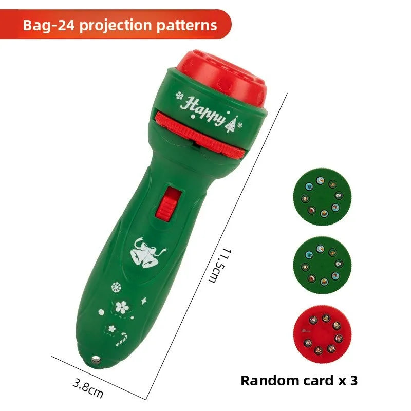 Projecteur LED de Noël - Lampe Torche avec 24 Motifs Festifs pour Enfants