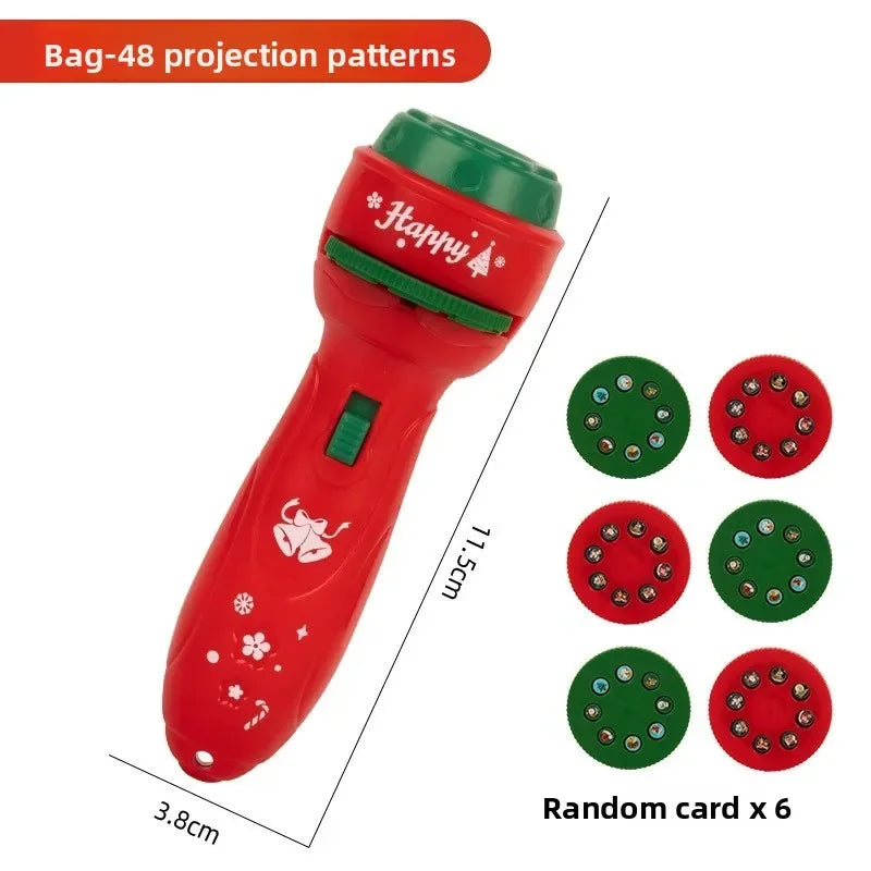 Projecteur LED de Noël - Lampe Torche avec 24 Motifs Festifs pour Enfants