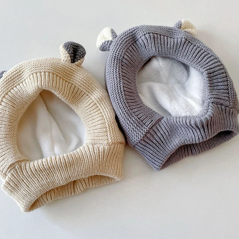 Bonnet Tricoté pour Bébé - Tuque d'Hiver Mignonne pour Nouveau-né Garçon et Fille