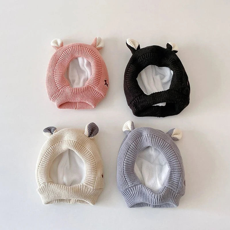 Bonnet Tricoté pour Bébé - Tuque d'Hiver Mignonne pour Nouveau-né Garçon et Fille