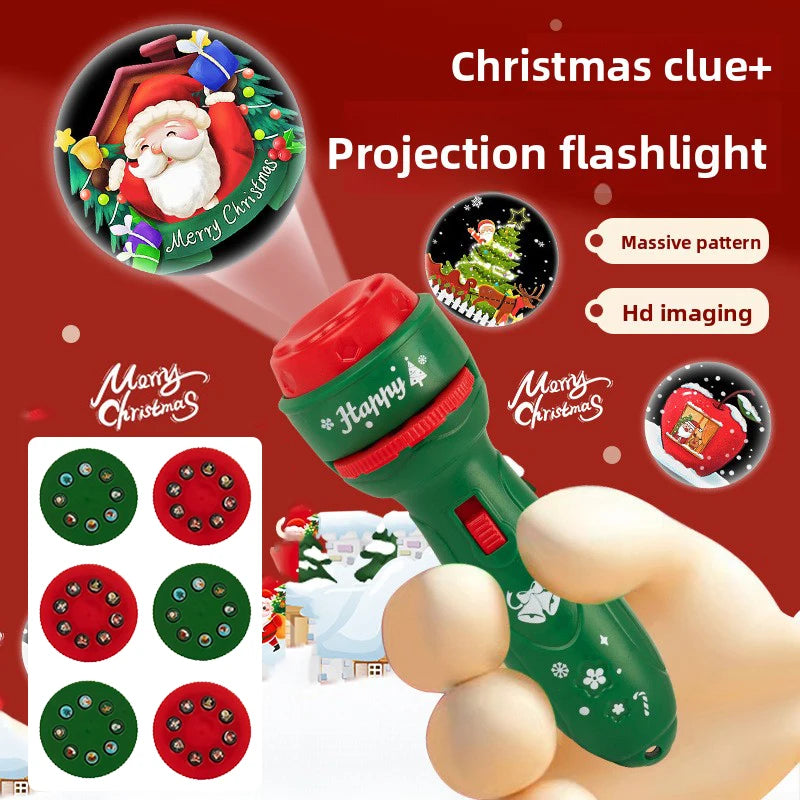 Projecteur LED de Noël - Lampe Torche avec 24 Motifs Festifs pour Enfants