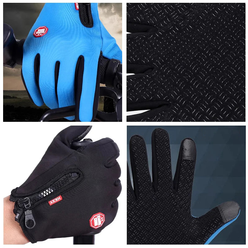 Gants d'Hiver Chauffants Tactiles - Pour Homme et Femme, Cyclisme, Moto et Conduite
