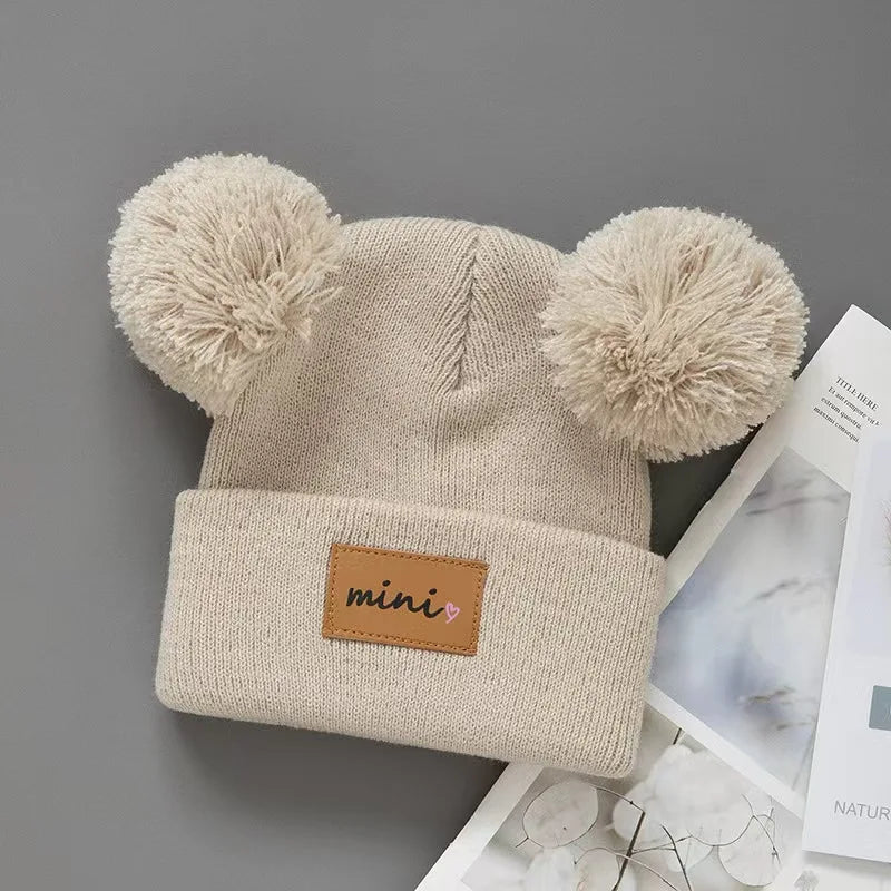 Bonnet d'Hiver pour Bébé - Tuque Tricotée avec Pompon pour Filles et Garçons