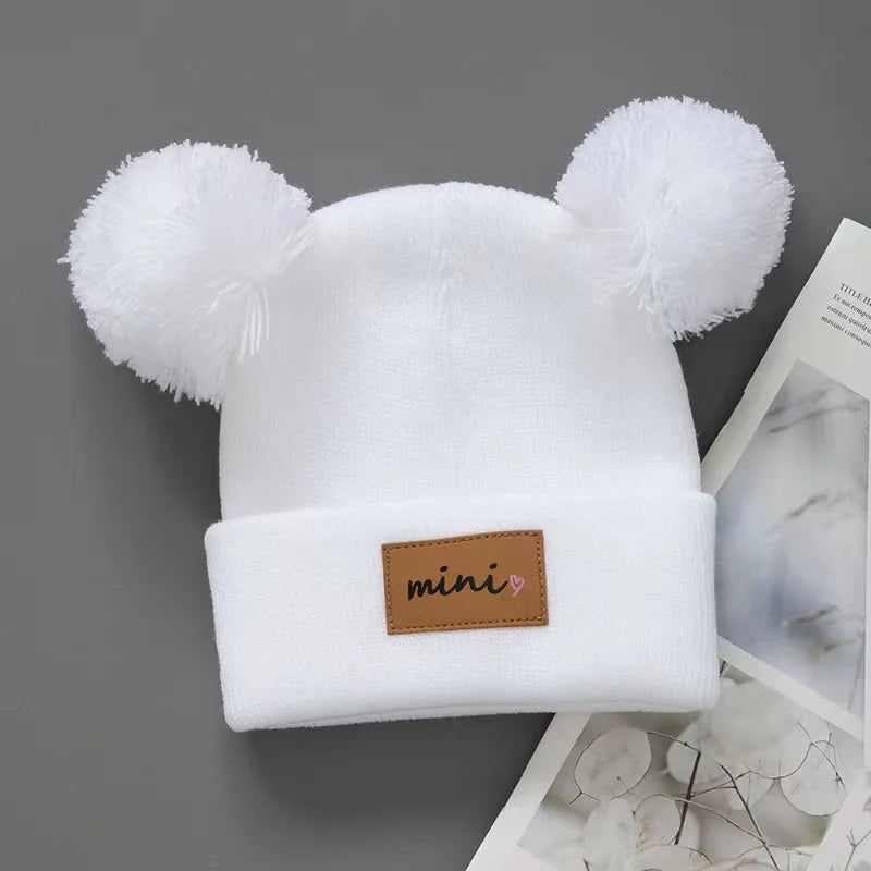 Bonnet d'Hiver pour Bébé - Tuque Tricotée avec Pompon pour Filles et Garçons