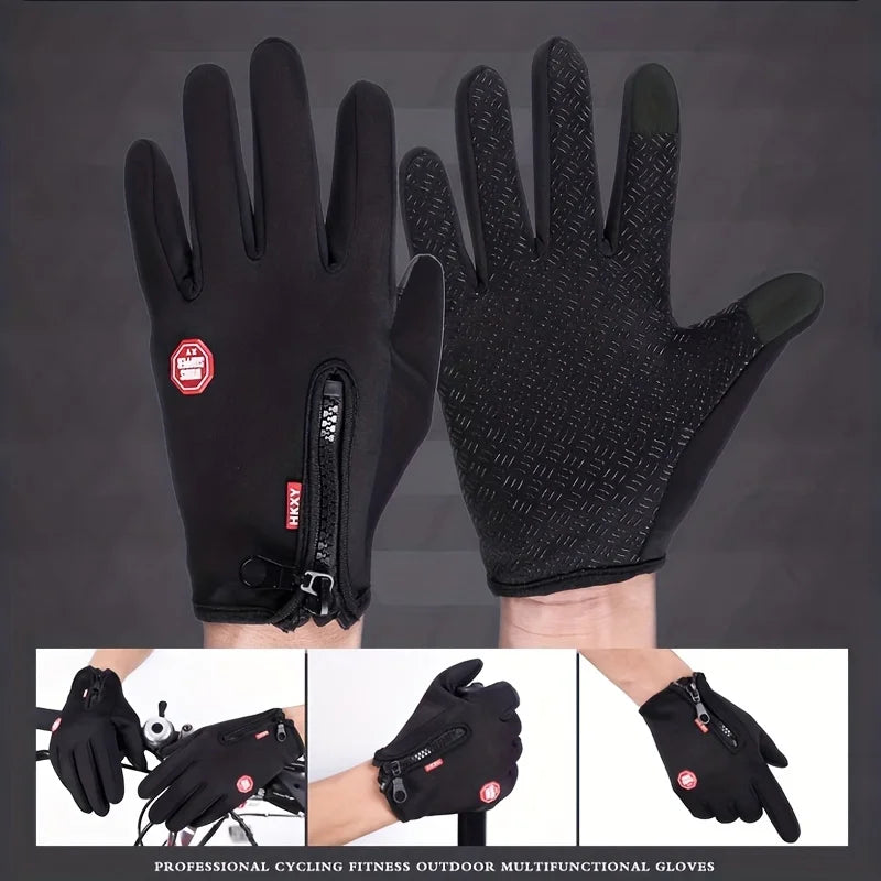 Gants d'Hiver Chauffants Tactiles - Pour Homme et Femme, Cyclisme, Moto et Conduite